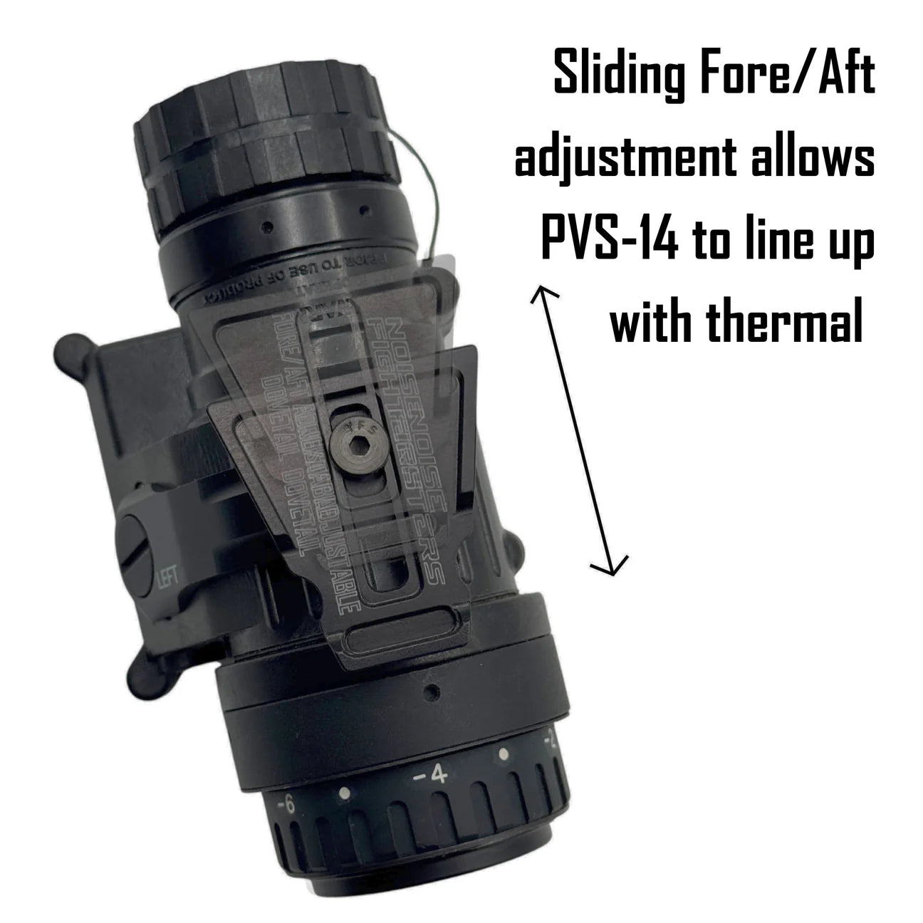 Noisefighters QD Dovetail Arms with Fore/Aft Adjustability for PVS-14 monoculars