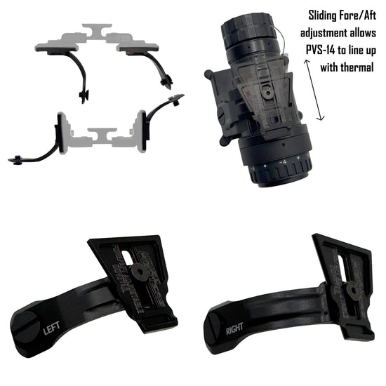 Noisefighters QD Dovetail Arms with Fore/Aft Adjustability for PVS-14 monoculars
